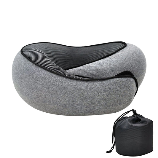 Cuscino da viaggio Memory Foam a forma di U – Supporto comodo e regolabile per collo e mento