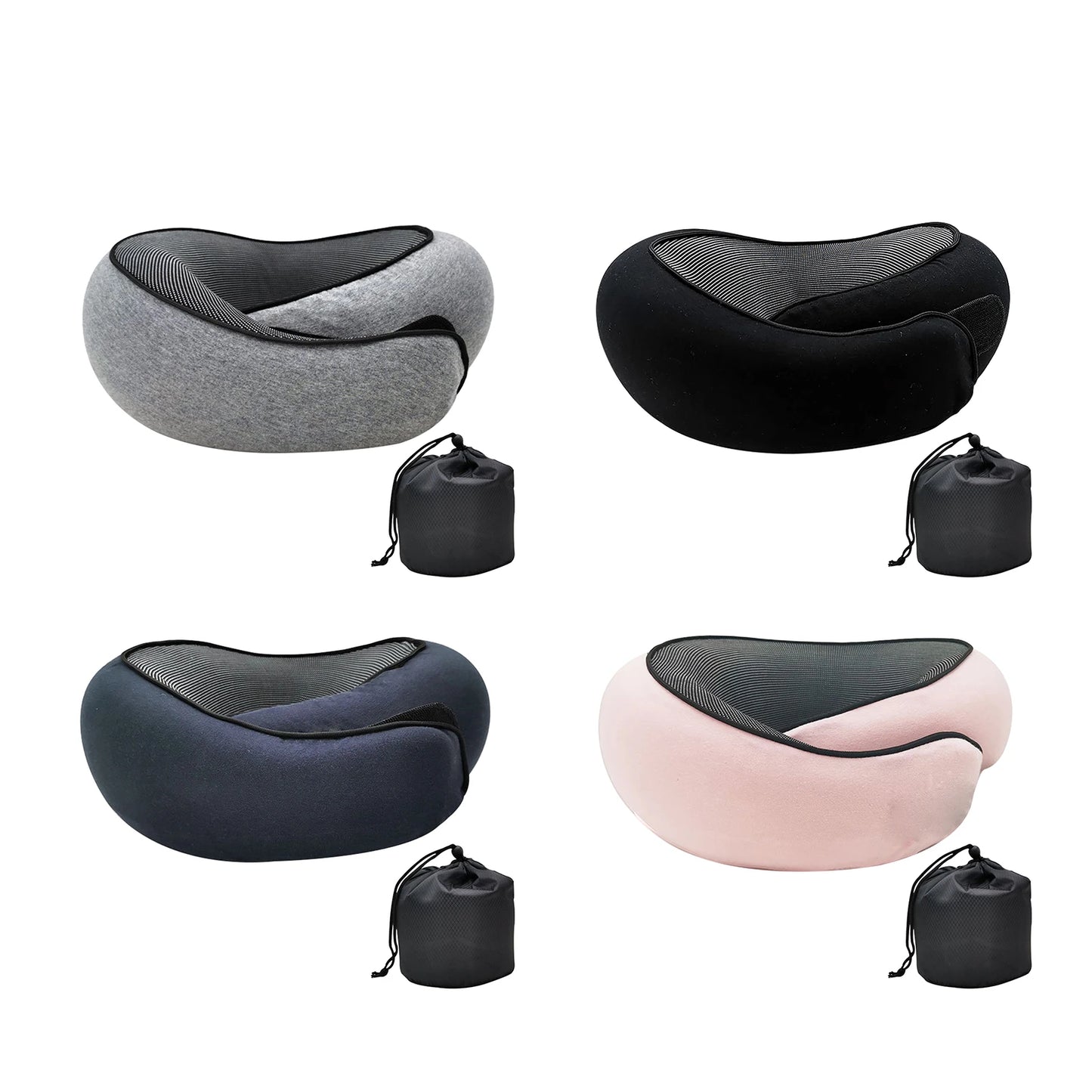 Cuscino da viaggio Memory Foam a forma di U – Supporto comodo e regolabile per collo e mento